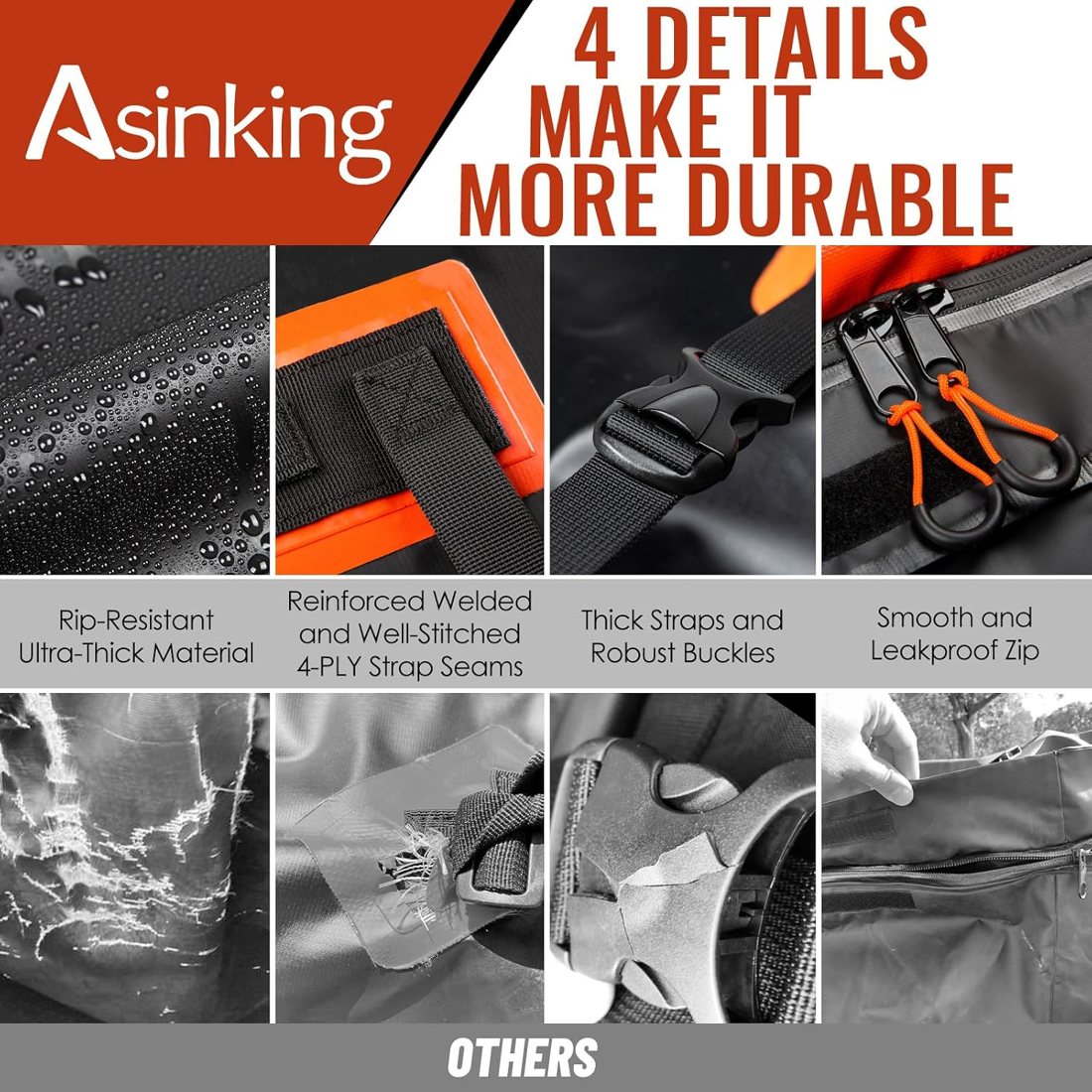 Asinking 840D Roof Bag, 20 Cu Ft — view 6