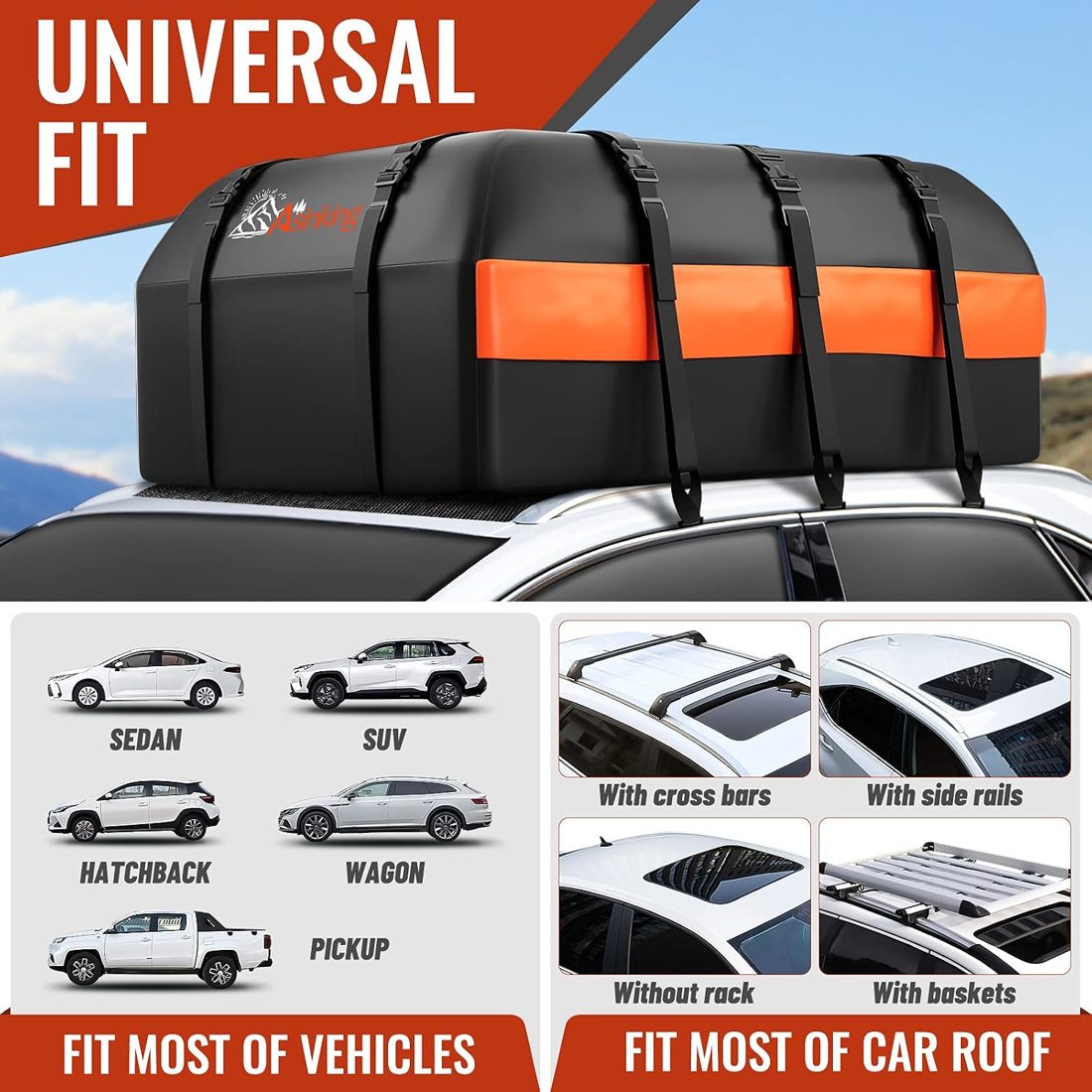 Asinking 840D Roof Bag, 21 Cu Ft — view 5