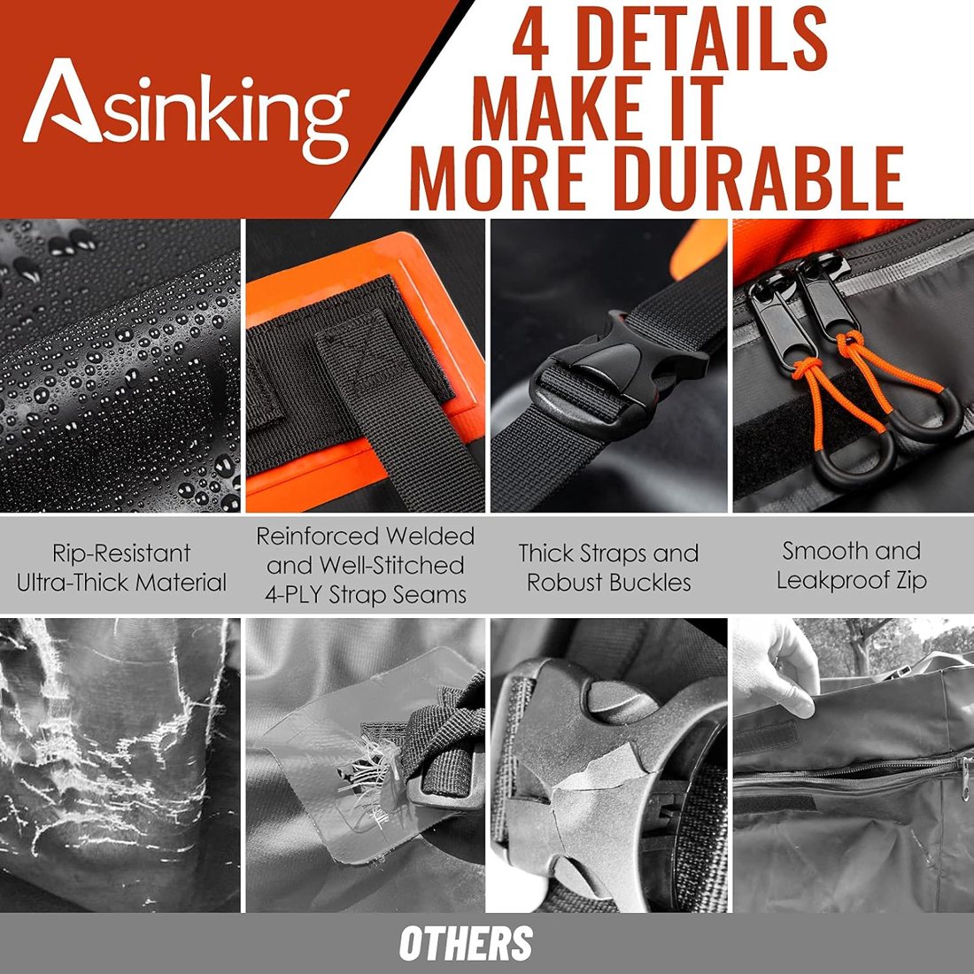 Asinking 840D Roof Bag, 21 Cu Ft — view 6