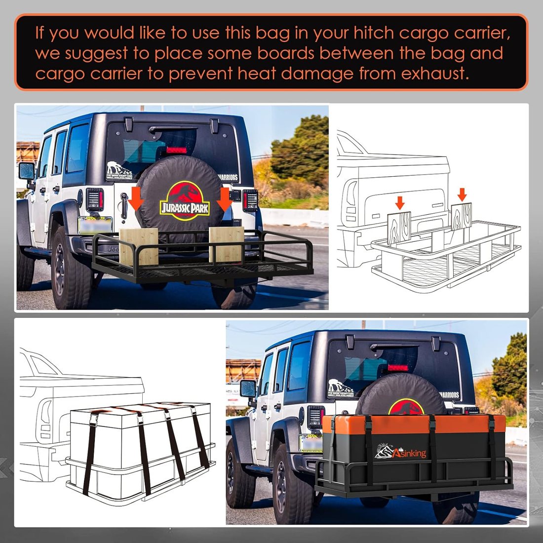 Asinking Hitch Cargo Bag, 20 Cu Ft — view 6