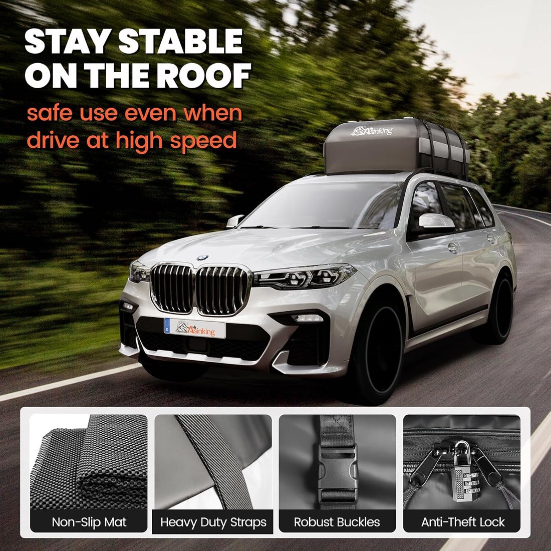 Asinking roof bag door hook installation on a car without a roof rack